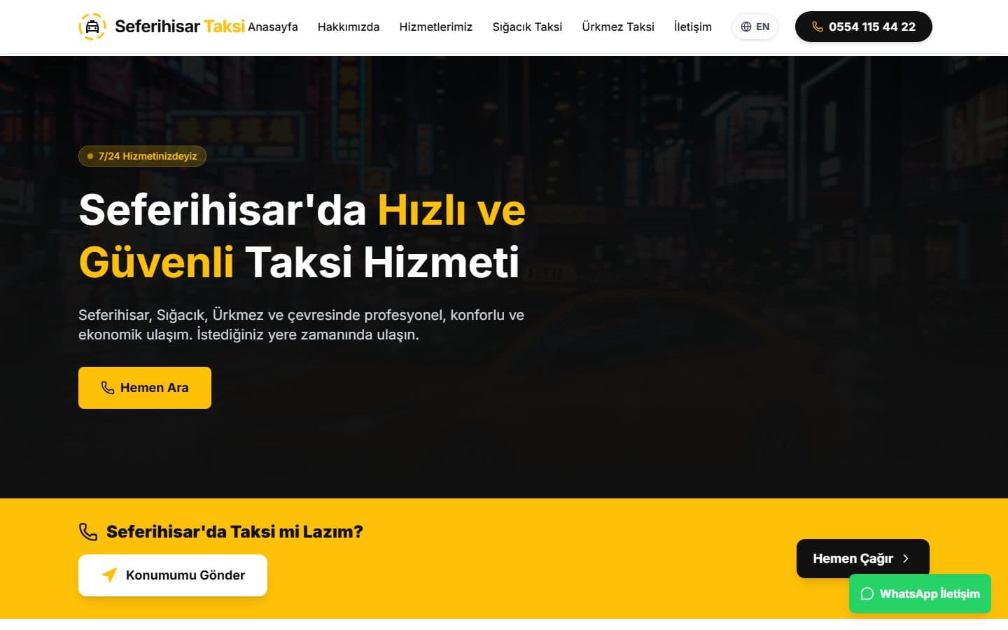 Seferihisar Taksi — Yerel Hizmet • Rezervasyon